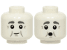 Minifigure, Head Dual Sided Dark Bluish Gray Eyebrows, Light Bluish Gray Crow's Feet, Cheek Lines, Chin Dimple, Grin / Surprised Open Mouth Pattern