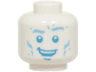 Minifigure, Head Bright Light Blue Eyebrows, Spots and Broken Cheek Lines, Medium Blue Eyes and Chin Dimple, Open Mouth Smile with Top Teeth Pattern