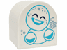 Duplo, Brick 2 x 2 x 2 Slope Curved Double with Medium Azure Snowgie and Metallic Light Blue Snowflakes Pattern