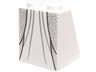 Slope 65 2 x 2 x 2 with Bottom Tube with Minifigure Dress / Skirt / Robe, Layered with Metallic Silver Lines Pattern
