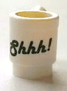 Minifigure, Utensil Cup with Black 'Shhh!' Pattern