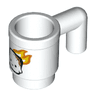 Minifigure, Utensil Cup with Toasted Marshmallow with Face and Orange and Yellow Flames Pattern