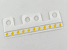Minifigure Skirt Cloth with 4 Holes, Length 10mm with Gray Stripes and Yellow Ducks Pattern