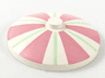 Dish 4 x 4 Inverted (Radar) with Solid Stud with Thick Medium Dark Pink and Thin Light Green Stripes Pattern