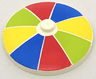 Dish 4 x 4 Inverted (Radar) with Solid Stud with Red, Blue, Yellow, and Lime Stripes Pattern