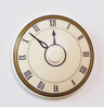 Dish 4 x 4 Inverted (Radar) with Solid Stud with Clock Face with Black Roman Numerals and Gold Circles Pattern