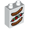 Duplo, Brick 1 x 2 x 2 with 2 Sausages and Kebab Pattern