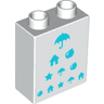 Duplo, Brick 1 x 2 x 2 with Medium Azure Eye Chart Pattern