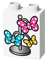 Duplo, Brick 1 x 2 x 2 with Jewelry Stand with Hanging Butterfly Bows Pattern