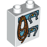 Duplo, Brick 1 x 2 x 2 with Rope and Horseshoes Pattern