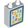 Duplo, Brick 1 x 2 x 2 with Pink, Yellow, Lime and Medium Azure 1-10 Numbers Pattern