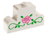Brick, Modified 1 x 4 x 2 Center Stud Top with Rose and Vines Pattern