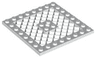 Plate, Modified 8 x 8 with Grille and Hole in Center