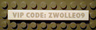 Tile 1 x 8 with 'VIP CODE: ZWOLLE09' Pattern