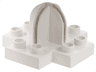 Duplo, Plate 4 x 4 with 2 x 2 x 2 Dome Top and Cross Cut Slots