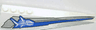 Wedge 12 x 3 Right with Shark Skeleton and Blue/Silver Stripes Pattern