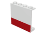 Panel 1 x 4 x 3 - Solid Studs with Red Stripe Pattern