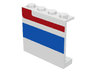 Panel 1 x 4 x 3 - Solid Studs with Red and Blue Stripes Pattern Model Left Side