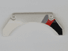 Technic, Panel Car Mudguard Arched 13 x 2 x 5 Straight Top with Black, Red and Gray Diagonal Stripes Pattern Model Back Left Side