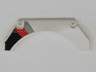 Technic, Panel Car Mudguard Arched 13 x 2 x 5 Straight Top with Black, Red and Gray Diagonal Stripes Pattern Model Back Right Side