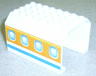 Aircraft Fuselage Middle Angular Top 6 x 8 x 4 with Windows on Blue, Orange, and Yellow Stripes Pattern