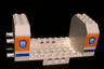Aircraft Fuselage Angular Bottom 6 x 12 x 5 with Windows on Orange & Blue Stripes Pattern