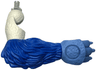 Galidor Limb Arm Nepol, Bottom Section with Blue Fur, Medium Blue Hand, and Light Gray Rotation Joint Pin