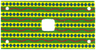 Cloth Rectangle 6 x 12 with 2 x 2 Cutout, Holes at Corners, Green and Yellow Stripes with Red Wavy Lines and Blue Diamonds Elephant Saddle Pattern