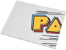 Slope 10 6 x 8 with PAC-MAN Sign Left Piece, Yellow, Medium Blue, and Red 'PA' and Black Lines Pattern