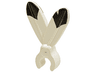 Minifigure, Plume Feathers with Clip and Black Tip Pattern