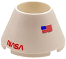 Cone 4 x 4 x 2 Hollow No Studs with Red 'NASA', Hatch, Black Line and United States Flags Pattern