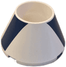 Cone 4 x 4 x 2 Hollow No Studs with Wide Dark Blue Diagonal Stripes Pattern