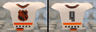 Minifigure Hockey Body Armor with Orange and Black NHL Logo, Stars, Stripes, Collar, and Number 4 Pattern