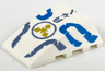 Wedge 4 x 4 Triple Curved No Studs with Ninjago Logogram 'ICE', Gold Zane Symbol, Sand Blue and Dark Azure Swirls Pattern