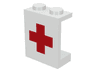 Panel 1 x 2 x 2 - Solid Studs with Red Cross Pattern