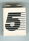 Panel 1 x 2 x 2 - Solid Studs with Black Number 5 and Lines Pattern
