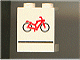 Panel 1 x 2 x 2 - Solid Studs with Red Bicycle and Black Line Pattern