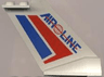 Tail Wedge with Blue 'AIR LINE' with Red Wire Frame Globe Logo and Stripes Pattern