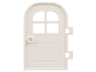 Door 1 x 4 x 6 Curved Top with Window with 4 Panes and Stud Handle, Reinforced Edge
