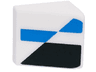 Slope 30 1 x 1 x 2/3 with Black and Dark Azure Stripes Pattern