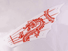 Cloth Sail 29 x 9 1/2 with Red Ribs and Oriental Dragon Pattern