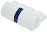 Slope, Curved 2 x 4 with 4 Recessed Studs with Dark Blue Vertical Stripe Pattern