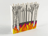 Panel 1 x 6 x 5 with Dark Bluish Gray Trees, Aspen Trees, Magenta, Orange and Yellow Leaves Pattern