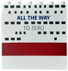 Panel 1 x 6 x 5 with Dark Red Stripe, Black Windows, Dark Blue 'ALL THE WAY TO ZERO' Pattern