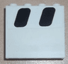Panel 1 x 4 x 3 with Side Supports - Hollow Studs with 2 Black Windows Pattern Model Left Side (Sticker) - Set 8638