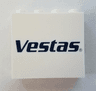Panel 1 x 4 x 3 with Side Supports - Hollow Studs with 'Vestas' Logo Pattern