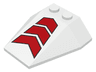 Wedge 4 x 4 Triple without Stud Notches with 3 Red Chevrons Pattern