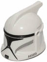Minifigure, Headgear Helmet SW Clone Trooper with Holes, Gray Markings and Black Visor Pattern