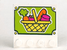 Tile, Modified 4 x 4 with Studs on Edge with Shopping Basket and Food Pattern