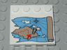 Tile, Modified 4 x 4 with Studs on Edge with Ocean Pirate Treasure Map Right-Half Pattern
